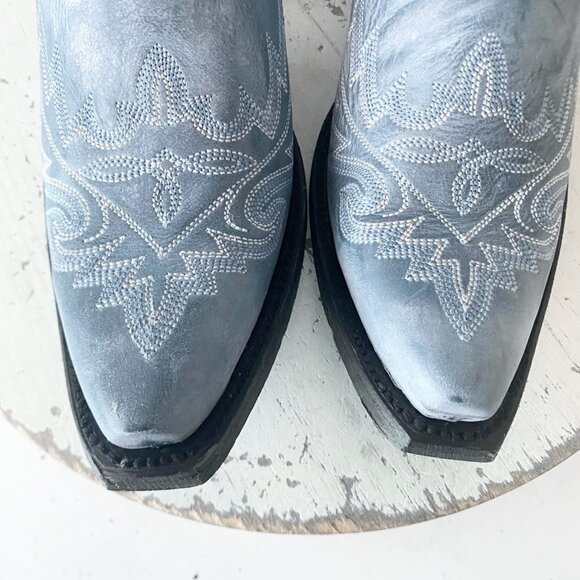 Lane LEXINGTON Womens Cowboy Boots 7.5 Blue Western Cowgirl Mid Calf Pointed Toe - Picture 6 of 11
